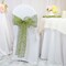 10 Pieces Moss Green or Olive Green Embroidered Organza Chair Sashes Elegant Sheer Wedding Decor 8"x108"